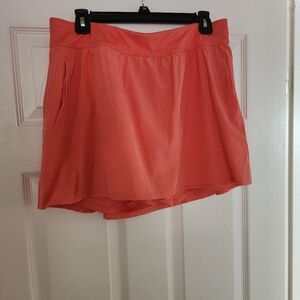 Orange Skorts with Elastic Waistband and Lightweight Fabric